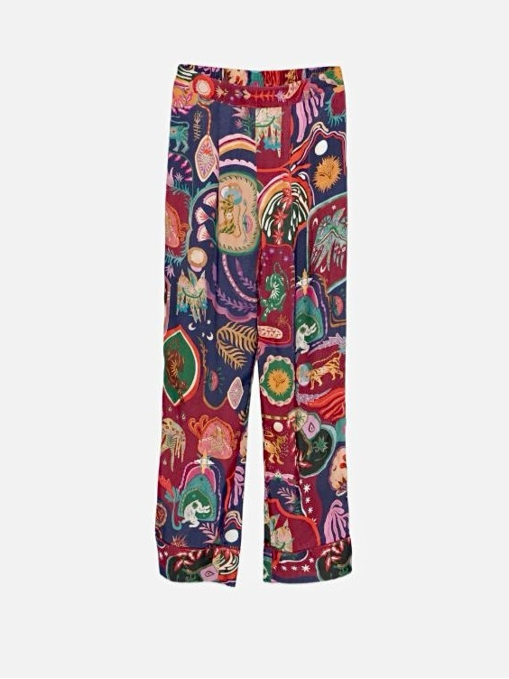 FARM Rio Multicolor Artsy Surreal Land Lenzing™ Ecovero Viscose Pants Size S NWT